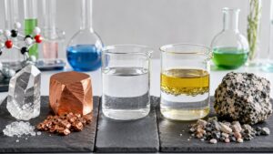 Laboratory samples illustrating pure substances homogeneous mixtures and heterogeneous mixtures