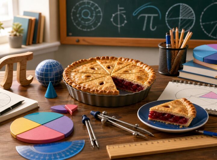 Pi Day Explained: Why 3.14 Became a Celebration of Mathematics 10 Mathematics classroom scene with circular geometry pie slices and pi-inspired learning materials