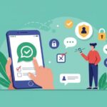 illustration showing how to stay safe on WhatsApp