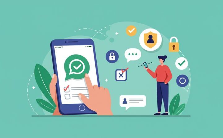 illustration showing how to stay safe on WhatsApp