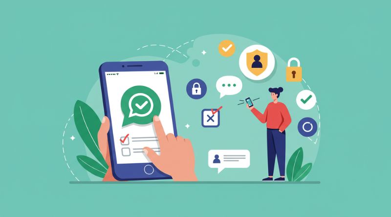 illustration showing how to stay safe on WhatsApp