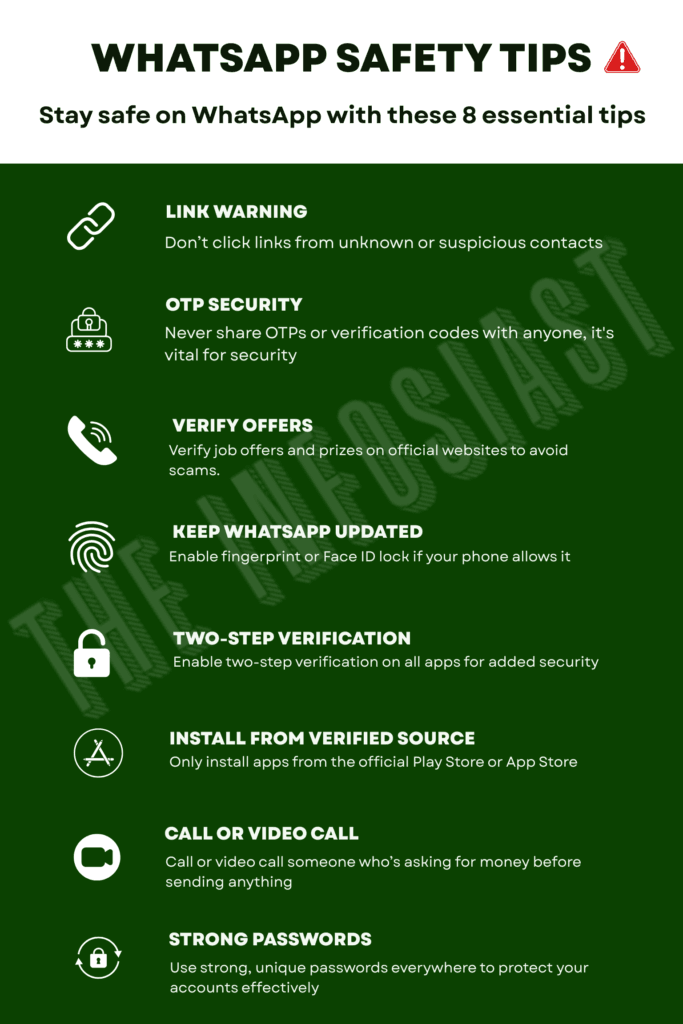 Downloadable Infographic on WhatsApp Safety Tips in English