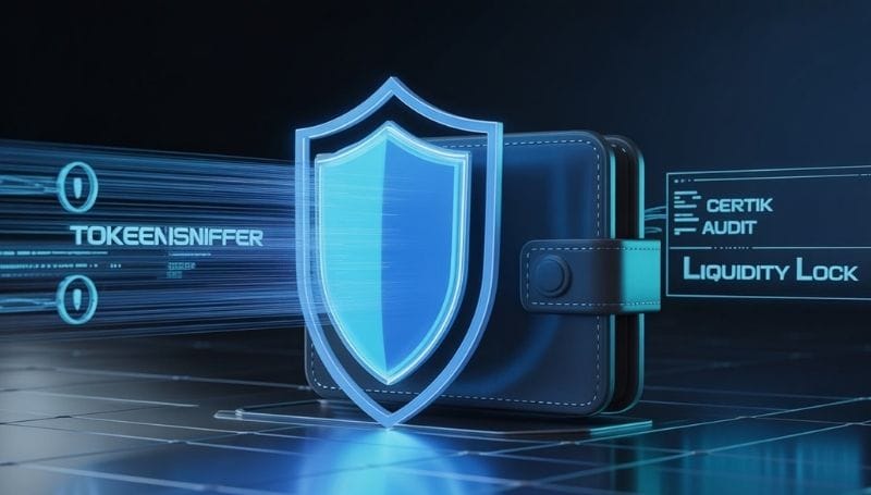 image showing protection of digital wallet from rug pull crypto scams